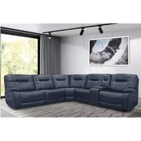 6 PC Reclining Sectional in Admiral